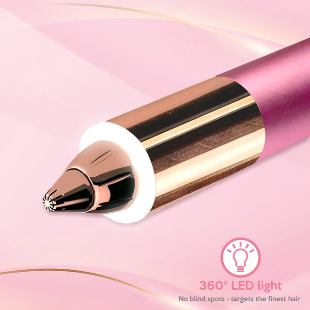 Alt view image 5 of 7 - iMusthav Mini Portable Painless Eyebrow Remover Trimmer for Women, Eyebrow Razor Epilator Pen,18K Gold-Plated Hypoallergenic Precision Pencil-tip. 360° LED Light for Instant and Painless Hair Remover.