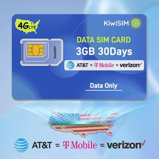 Alt view image 5 of 7 - KIWISIM Travel/Business Study Abroad Multi-Device Links US Prepaid Traffic Card 30 Days 3GB Free Traffic AT&T/T-Mobile/Verizon Universal Supports 4G Cell Phones, GPS Trackers, Cameras, LoT .