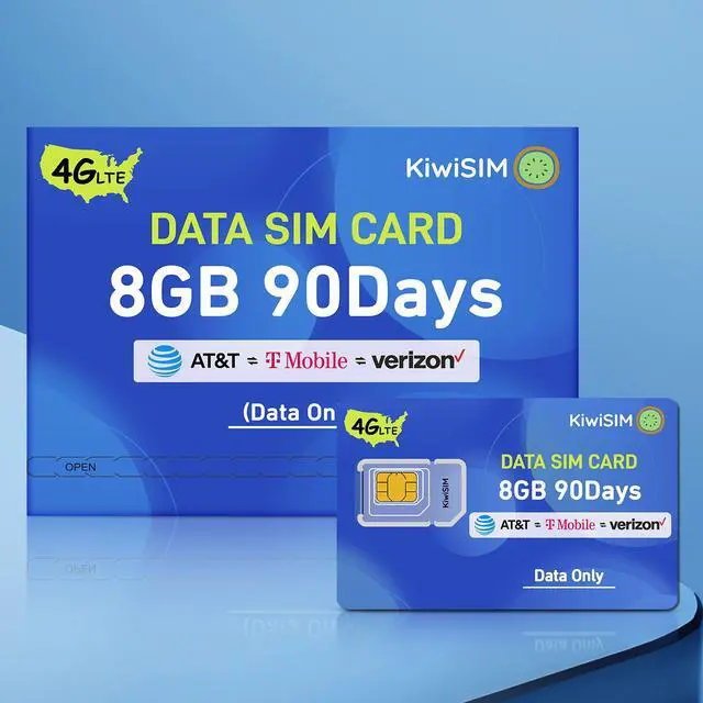 Alt view image 2 of 6 - KIWISIM Travel/Business Study Abroad Multi-Device Links US Prepaid Traffic Card 90 Days 8GB Free Traffic AT&T/T-Mobile/Verizon Universal Supports 4G Cell Phones, GPS Trackers, Cameras, LoTs and more!