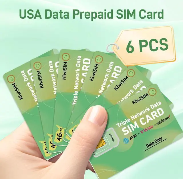 Alt view image 2 of 7 - KIWISIM Travel/Business Backup 10pcs 300MB 3-Day Prepaid SIM Cards, No Contract, Compatible with AT&T/T-Mobile, for 4G Phones, GPS, Security Cameras, IoT Devices
