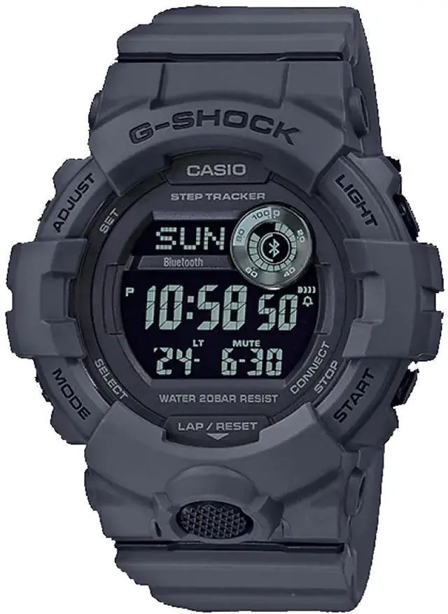 Alt view image 9 of 9 - Casio G-Shock GBD-80UC Bluetooth Gray Military Style Watch GBD800UC-8
