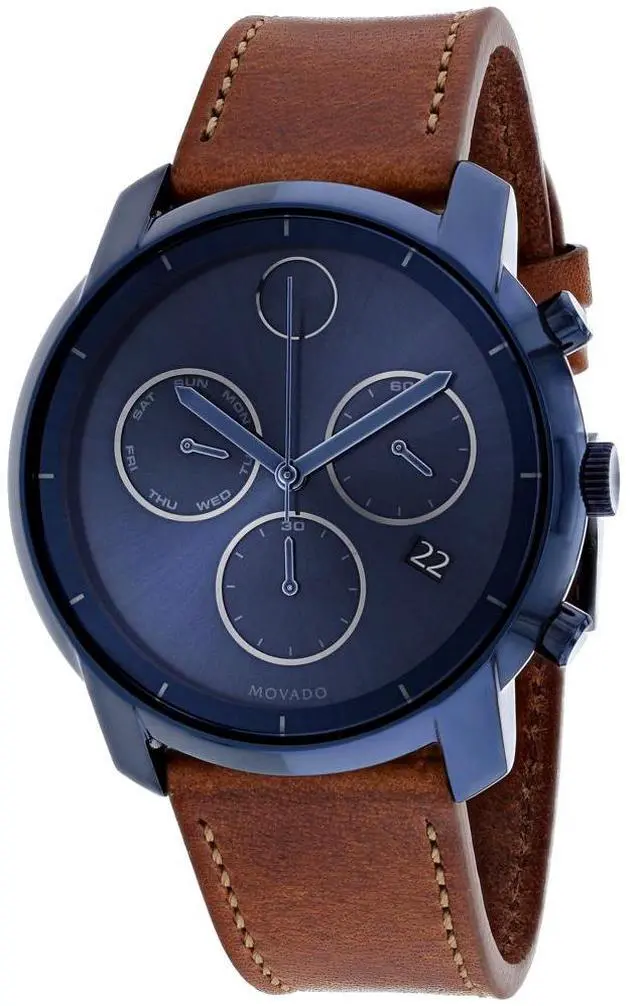 Alt view image 6 of 6 - Movado Bold Leather Chronograph Mens Watch 3600476