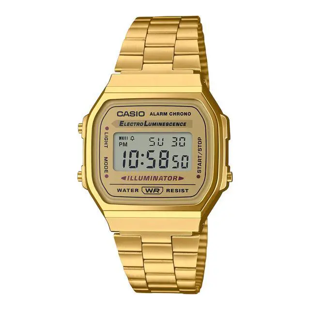 Alt view image 9 of 10 - Men's Casio Gold Tone Classic Digital Watch A168WG-9V A168WG-9VT