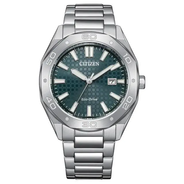 Alt view image 5 of 5 - Citizen Eco-Drive Stainless Steel Green Dial BM7630-80X 100M Men's Watch