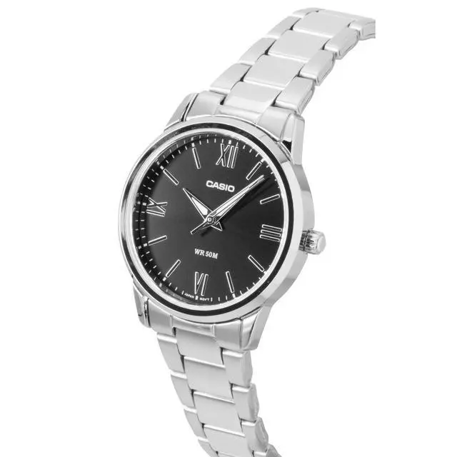 Alt view image 3 of 4 - Casio Womens Black Dial Roman Numeral Stainless Steel Watch - LTP-1303DD-1AVDF