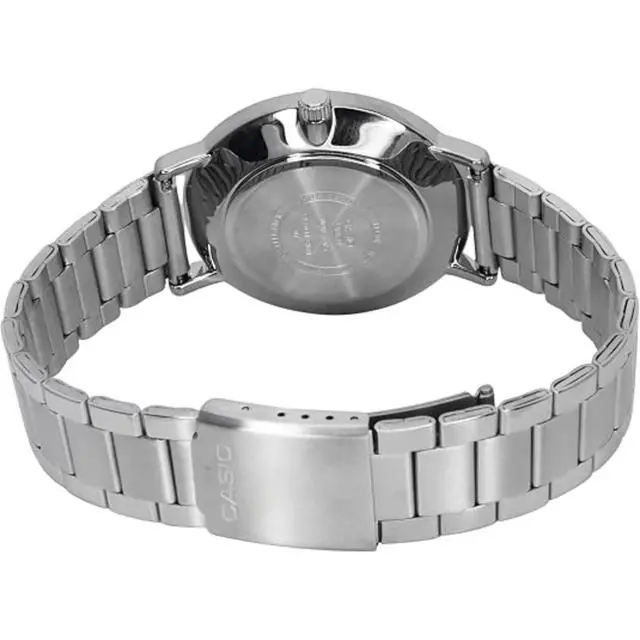 Alt view image 2 of 4 - Casio Mens Men's Black Dial Silver Steel Analog Bracelet Watch - MTP-VT04D-1EDF