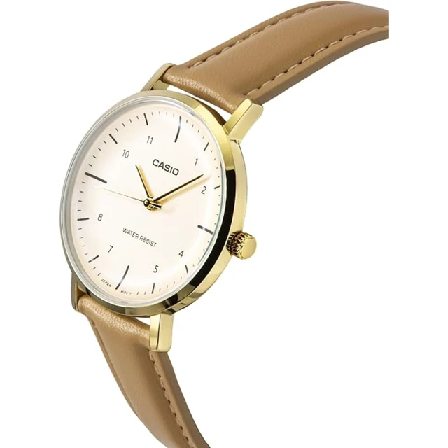 Alt view image 3 of 4 - Casio Womens Gold Tone Beige Dial Tan Leather Watch - LTP-VT03GL-4BDF
