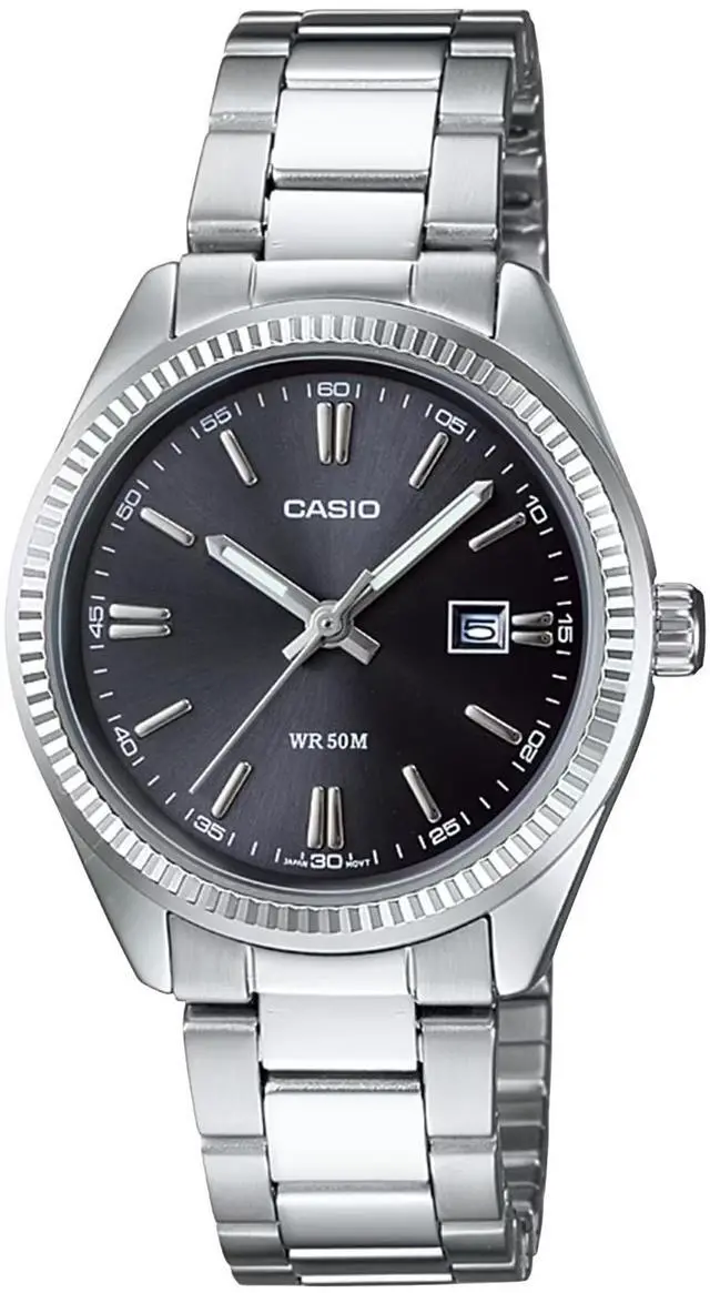 Main image of Casio Womens Classic Stainless Steel Black Dial Analog Watch - LTP-1302D-1A1V