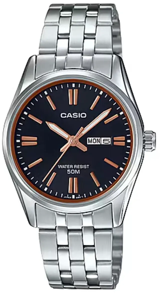 Main image of Casio Womens Black Dial Stainless Steel Bracelet Watch - LTP-1335D-1A2V