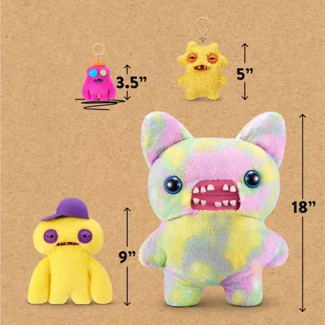 Alt view image 4 of 4 - ZURU Fuggler Baby Pinkles Sasquoosh 3.5 Inch Plush Keychain