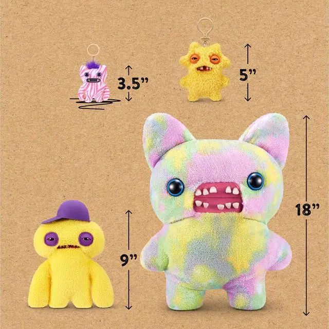 Alt view image 4 of 4 - ZURU Fuggler Baby Pinkles Wide Eyed Weirdo 3.5 Inch Plush Keychain