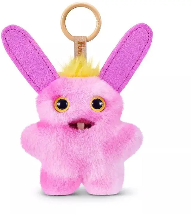 Main image of ZURU Fuggler Baby Pinkles Rabid Rabbit 3.5 Inch Plush Keychain