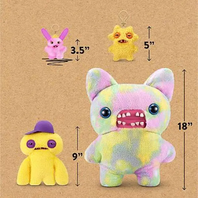 Alt view image 4 of 4 - ZURU Fuggler Baby Pinkles Rabid Rabbit 3.5 Inch Plush Keychain