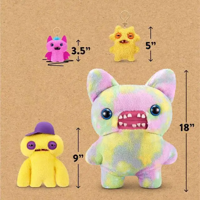 Alt view image 4 of 4 - ZURU Fuggler Baby Pinkles Winged Bat 3.5 Inch Plush Keychain