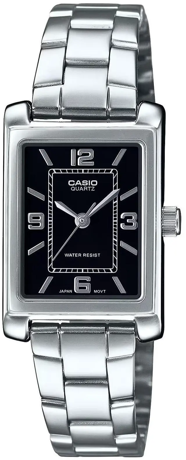 Main image of Casio Womens Black Analog Stainless Steel Bracelet - LTP-1234DD-1ADF