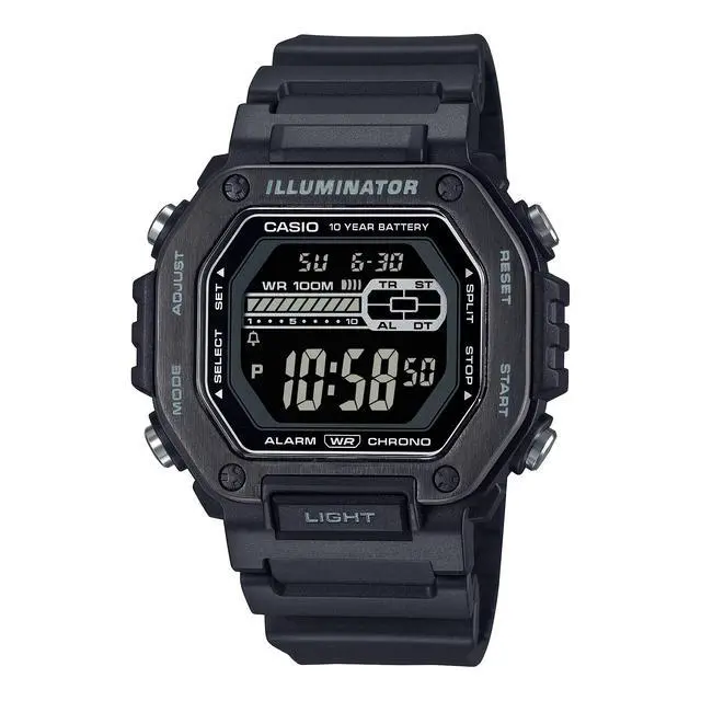 Alt view image 4 of 5 - Casio Illuminator Alarm Chrono Backlight MWD-110HB-1BV 100M Digital Mens Watch