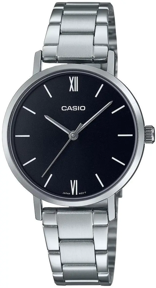 Main image of Casio Womens Black Dial Stainless Steel Classic Bracelet Watch - LTP-VT02D-1AUDF