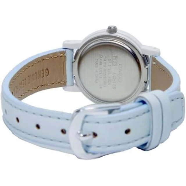 Alt view image 2 of 3 - Casio Womens White Analog Watch with Light Blue Leather Strap LQ-139L-2B