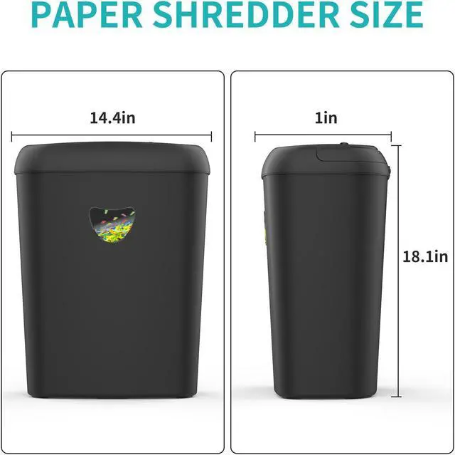 Alt view image 2 of 5 - Woolsche Cross Cut Paper Shredder,High-Performance,14-Sheet Capacity,6.6 Gallon Basket,P-4 Security-Jam Proof Heavy Duty Shredder for Home and Office