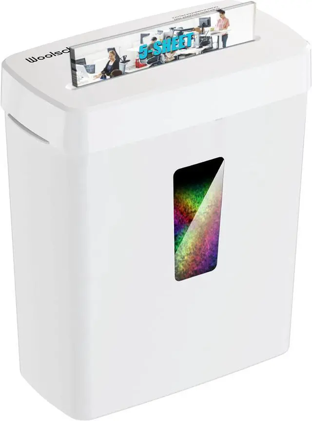 Main image of Woolsche Paper Shredder, P-5 Security Level, 5-Sheet Micro Cut with 3.43-Gallon Basket, Durable & Fast with Jam Proof System, Paper Shredder for Home Office (ETL)