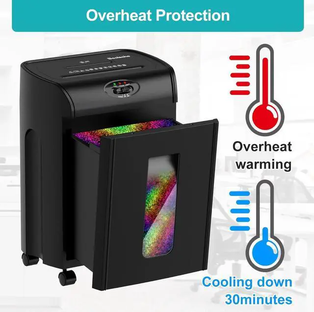 Alt view image 6 of 6 - Woolsche Paper Shredder, 16-Sheet Cross Cut with 4.76-Gallon Pull Out Basket, P-4 Security Level, 3-Mode Design Shred Paper and CD/Credit Card, Durable&Fast with Jam Proof System Shredder for Office