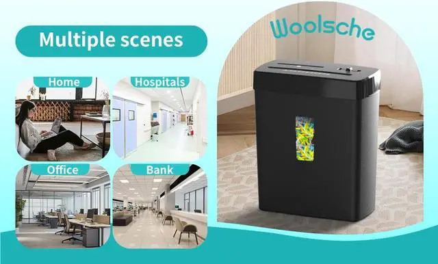 Alt view image 6 of 7 - Woolsche Paper Shredder - 10-Sheet Cross Cut with 3.43-Gallon Basket - P-4 Security Level - 3-Mode Design - Shreds CD and Credit Card - Durable, Fast, and Jam Proof for Home Office (ETL Certified)