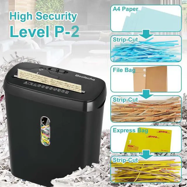 Alt view image 2 of 6 - Woolsche Home Office Paper Shredder 10-Sheet Strip Cut with 3.17-Gallon Basket - P-2 Security Level - CD & Credit Card Shredder - Durable & Fast - Jam Proof System - ETL Certified