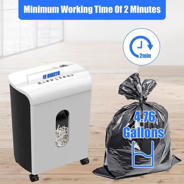 Alt view image 6 of 6 - Woolsche Paper Shredder, 15-Sheet Cross Cut with 18 Liters Pull Out Bin, P-4 Security Level, Shred Paper and Credit Card, Durable&Fast with Auto Jam Proof System Shredder for Office