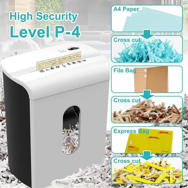 Alt view image 3 of 7 - Woolsche Paper Shredder, P-4 Security Level,15-Sheet Cross Cut with 5.8-Gallon Pull Out Bin, Shred Paper and Credit Card/CD for Office Use