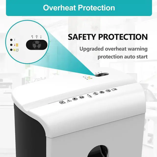 Alt view image 6 of 7 - Woolsche Paper Shredder, P-4 Security Level,15-Sheet Cross Cut with 5.8-Gallon Pull Out Bin, Shred Paper and Credit Card/CD for Office Use