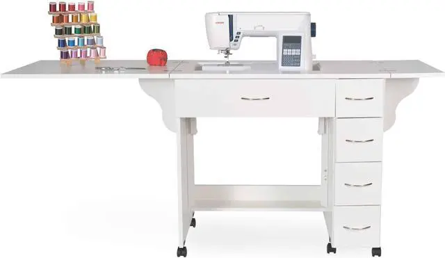Alt view image 4 of 7 - Arrow Sewing Alice Sewing Cabinet Teak White