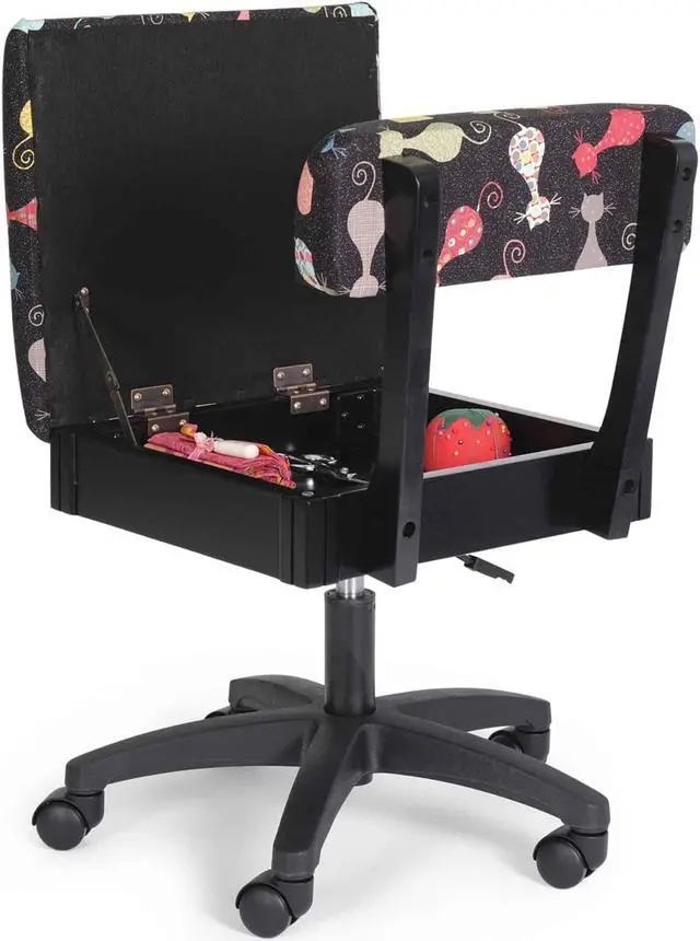 Alt view image 3 of 5 - Arrow Sewing Hydraulic Sewing Chairs: Cat's Meow Black