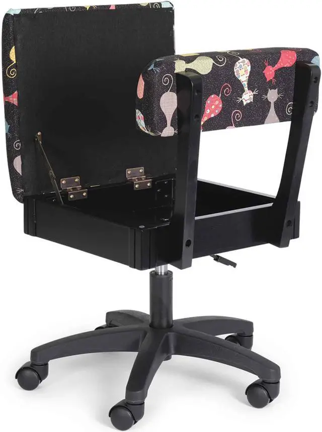 Alt view image 4 of 5 - Arrow Sewing Hydraulic Sewing Chairs: Cat's Meow Black