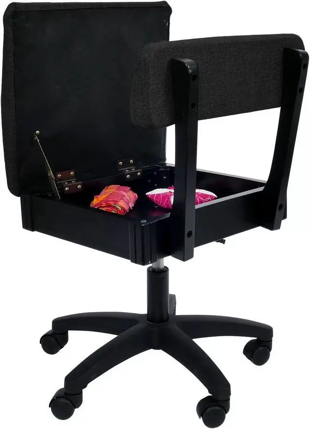 Alt view image 3 of 5 - Arrow Sewing Hydraulic Sewing Chairs: Baroness Black