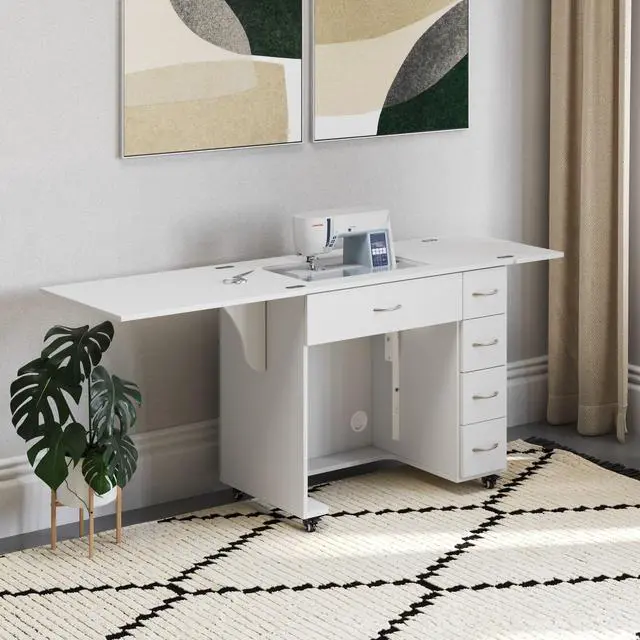 Alt view image 5 of 7 - Arrow Sewing Alice Sewing Cabinet Teak White