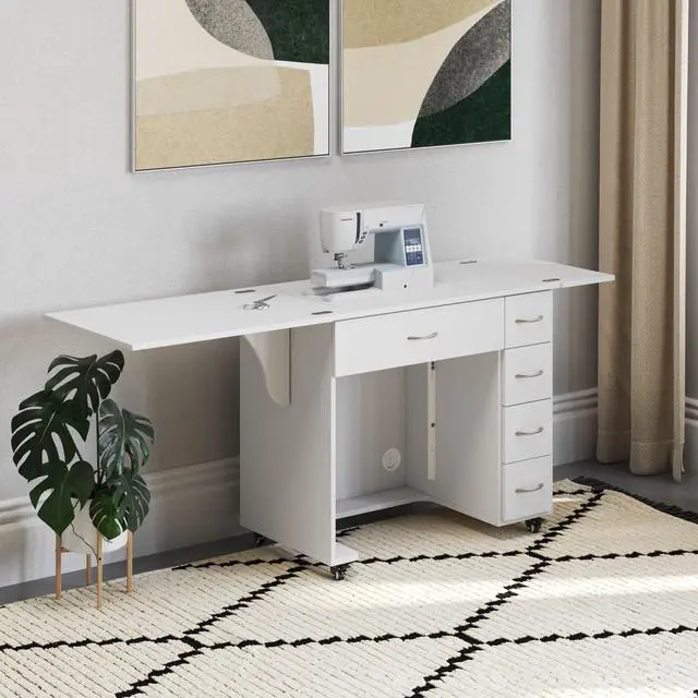Alt view image 7 of 7 - Arrow Sewing Alice Sewing Cabinet Teak White