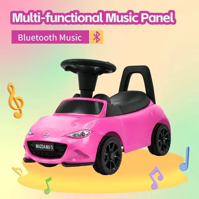 Alt view image 2 of 7 - TCARAIWEN Mazda Licensed Ride On Car 3 in 1 Baby Toddler Toy Push Car Stroller 40 lbs Load Capacity with Bluetooth Music LED Lights