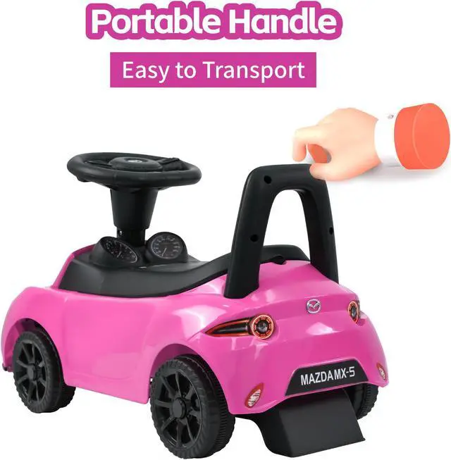 Alt view image 5 of 7 - TCARAIWEN Mazda Licensed Ride On Car 3 in 1 Baby Toddler Toy Push Car Stroller 40 lbs Load Capacity with Bluetooth Music LED Lights