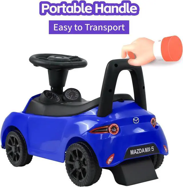 Alt view image 5 of 7 - TCARAIWEN Mazda Licensed Ride On Car 3 in 1 Baby Toddler Toy Push Car Stroller 40 lbs Load Capacity with Bluetooth Music LED Lights Blue