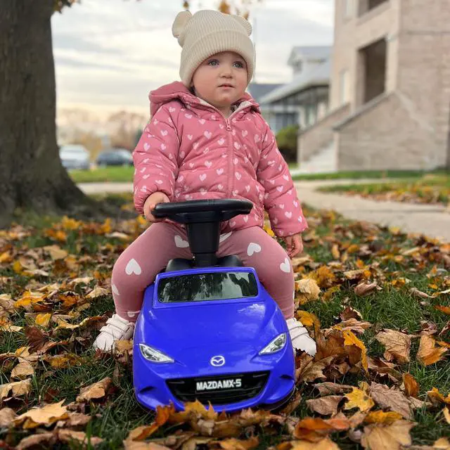 Alt view image 7 of 7 - TCARAIWEN Mazda Licensed Ride On Car 3 in 1 Baby Toddler Toy Push Car Stroller 40 lbs Load Capacity with Bluetooth Music LED Lights Blue