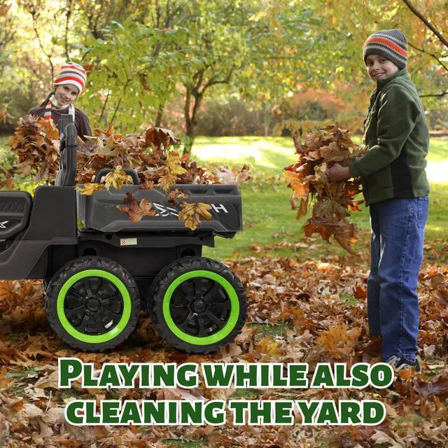 Alt view image 4 of 7 - TCARAIWEN Kids 2 Seater Ride on Car 24V Electric Dump Truck 4WD Off-road UTV with Low & High Speeds Remote Control Bluetooth Music LED Lights