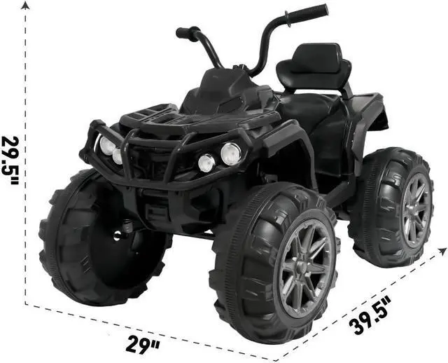 Alt view image 7 of 7 - TCARAIWEN 24V Kids Ride on ATV 6mph Electric Power Wheels Quad Car with 2 Speeds Bluetooth Music LED