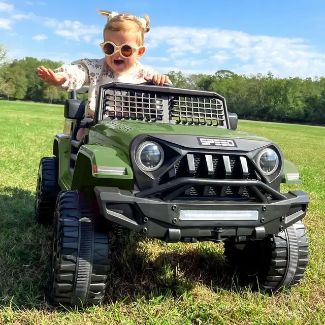 Alt view image 6 of 7 - TCARAIWEN 12V Kids Car Ride on Jeep 2*55W Motors Electric Battery Power Wheels with Remote Control Bluetooth Music
