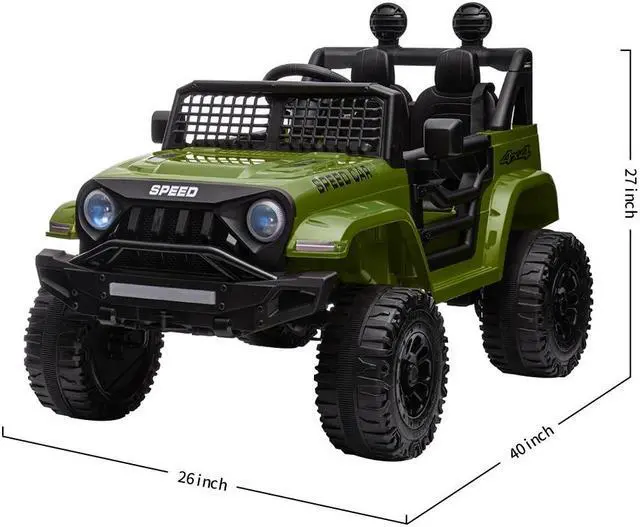 Alt view image 7 of 7 - TCARAIWEN 12V Kids Car Ride on Jeep 2*55W Motors Electric Battery Power Wheels with Remote Control Bluetooth Music