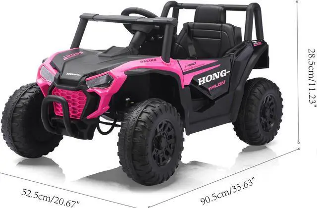 Alt view image 7 of 7 - TCARAIWEN 12V Kids Ride on UTV Electric Power Wheels Toy Quad Car with Remote Control High&Low Speed LED Lights