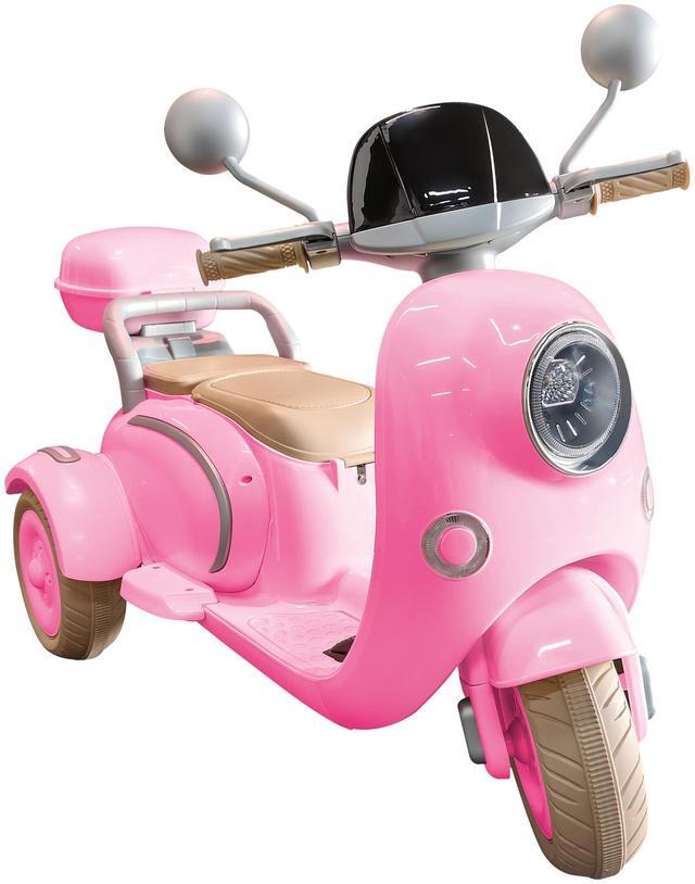 Main image of TCARAIWEN 12V Kids Ride On Motorcycle Girl Moped Battery Electric Motorbike with Bluetooth Music LED Lights