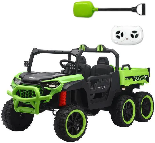 Main image of Kids Electrick Dump Truck,24V Ride on UTV up to 7mph,6 Wheels Ride on Vehicles with Dump Bed,2.4G Remote Control and Bluetooth&Music Player,2 Seater Eletric Truck with Shovel (Green)