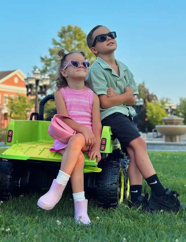 Alt view image 6 of 6 - Kids Electrick Dump Truck,24V Ride on UTV up to 7mph,6 Wheels Ride on Vehicles with Dump Bed,2.4G Remote Control and Bluetooth&Music Player,2 Seater Eletric Truck with Shovel (Green)
