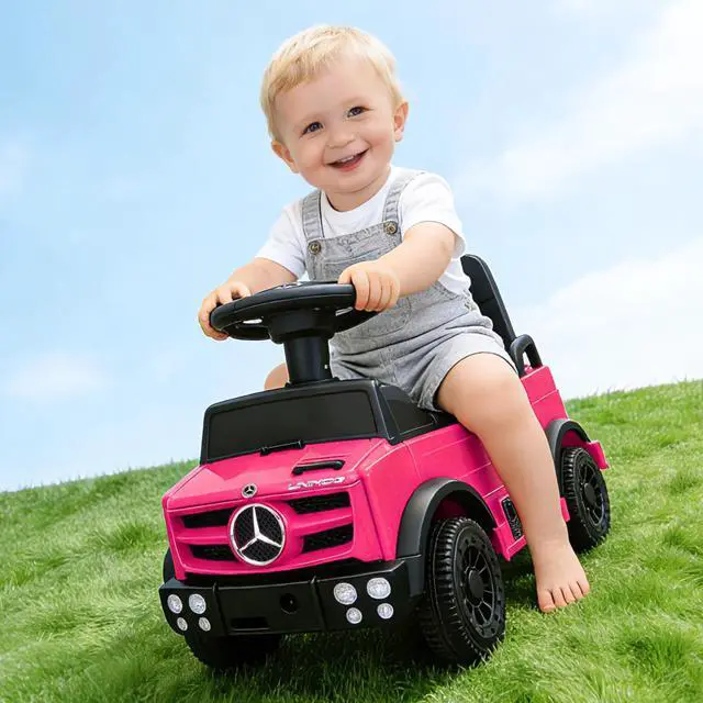 Main image of Mercedes-Benz Unimog Licensed Kids Push Car, Toddler Ride On Toy with Anti-Slip Wheels & Safety Bumper Guards, Foot to Floor Toy for Indoor & Outdoor Walker Car for Boys & Girls (Pink)
