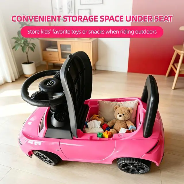 Alt view image 6 of 6 - TCARAIWEN Mazda Licensed Ride On Car 3 in 1 Baby Toddler Toy Push Car Stroller 40 lbs Load Capacity with Bluetooth Music LED Lights